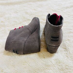 TOMS Wedge Ankle Boots, Gray, 6.5